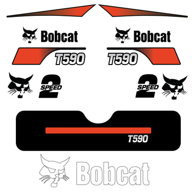 FITS T590 BOBCAT SKID STEER REPLACEMENT DECAL STICKER - OUTDOOR DURABLE LAMINATE